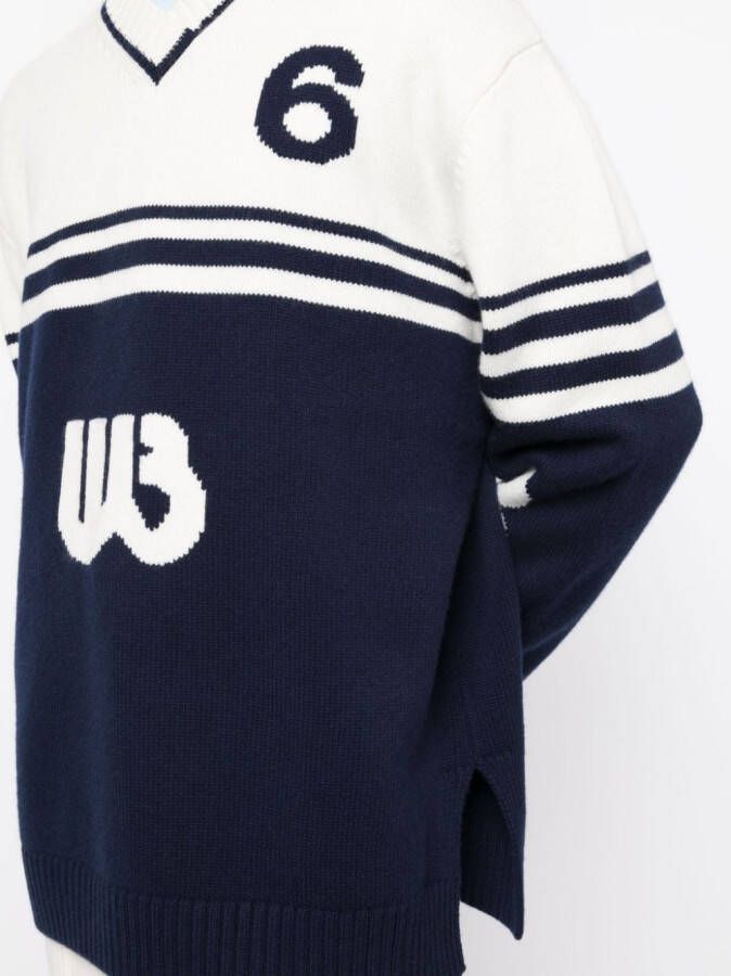 Wales Bonner Intarsia trui Blauw