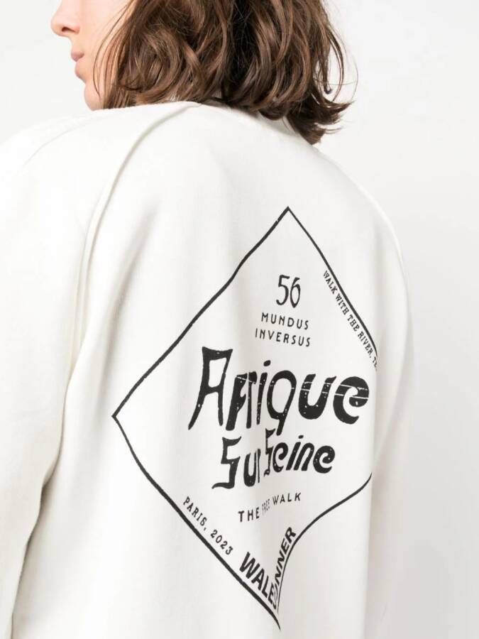 Wales Bonner Sweater met geborduurd logo Beige