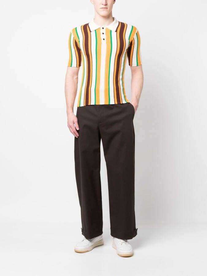 Wales Bonner Gestreept poloshirt Oranje