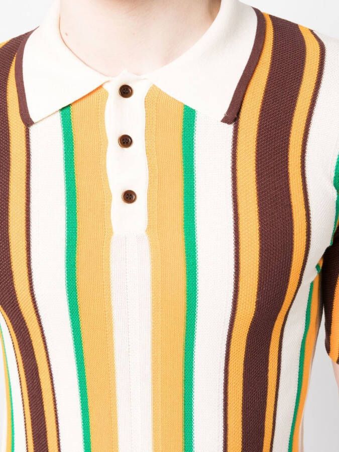 Wales Bonner Gestreept poloshirt Oranje