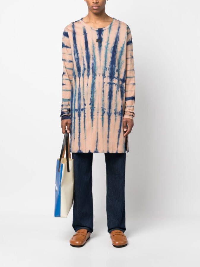Wales Bonner T-shirt met tie-dye print Bruin