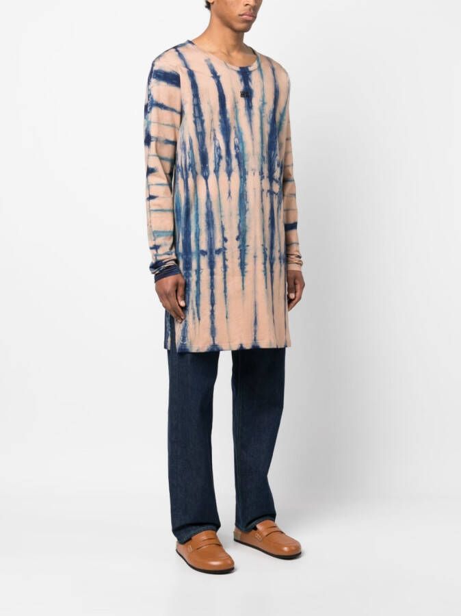 Wales Bonner T-shirt met tie-dye print Bruin
