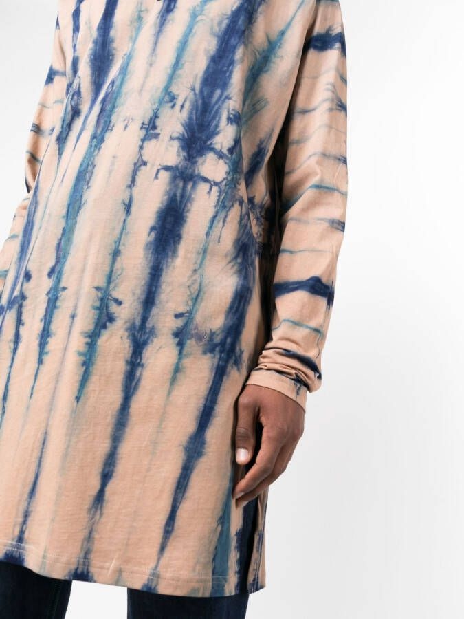 Wales Bonner T-shirt met tie-dye print Bruin