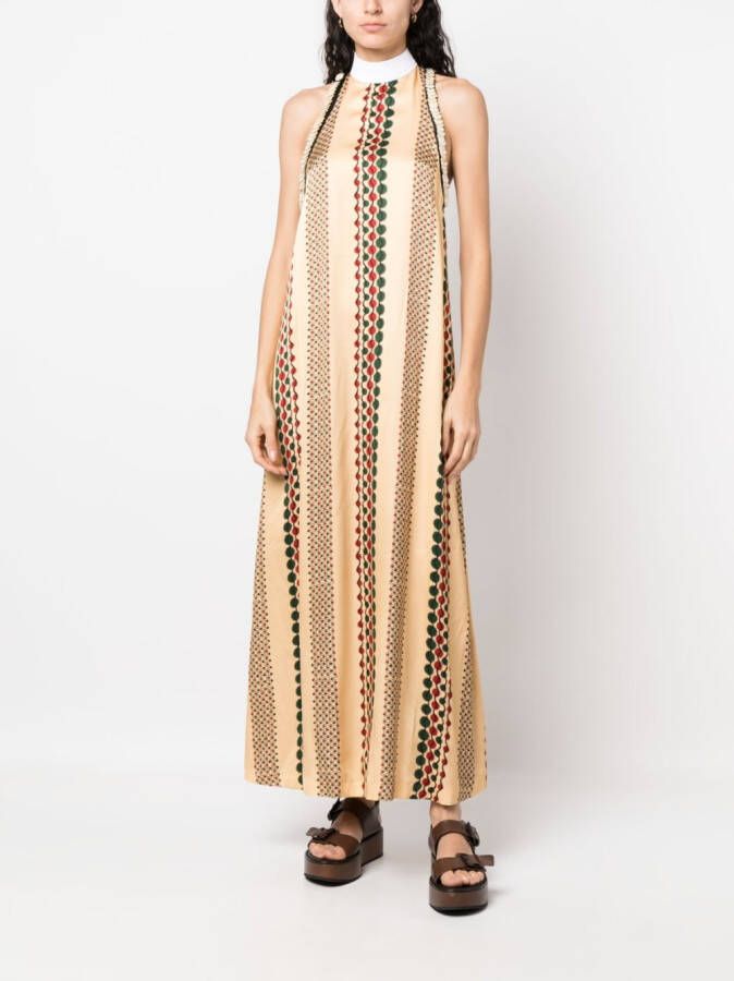 Wales Bonner Jurk verfraaid met parels Beige