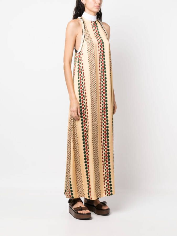 Wales Bonner Jurk verfraaid met parels Beige