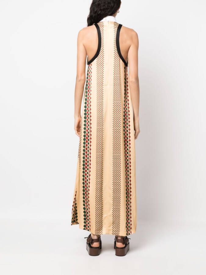 Wales Bonner Jurk verfraaid met parels Beige