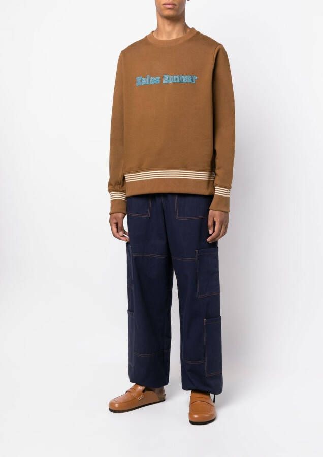 Wales Bonner Sweater met geborduurd logo Bruin