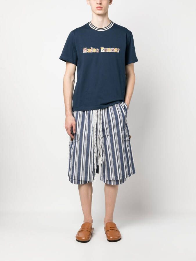 Wales Bonner T-shirt met logoprint Blauw