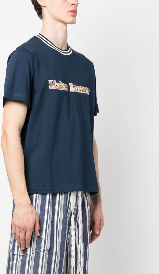 Wales Bonner T-shirt met logoprint Blauw