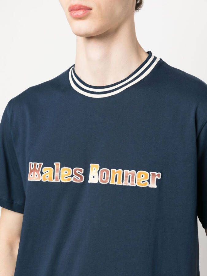 Wales Bonner T-shirt met logoprint Blauw