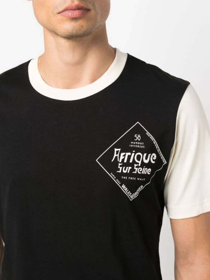 Wales Bonner T-shirt met logoprint Zwart