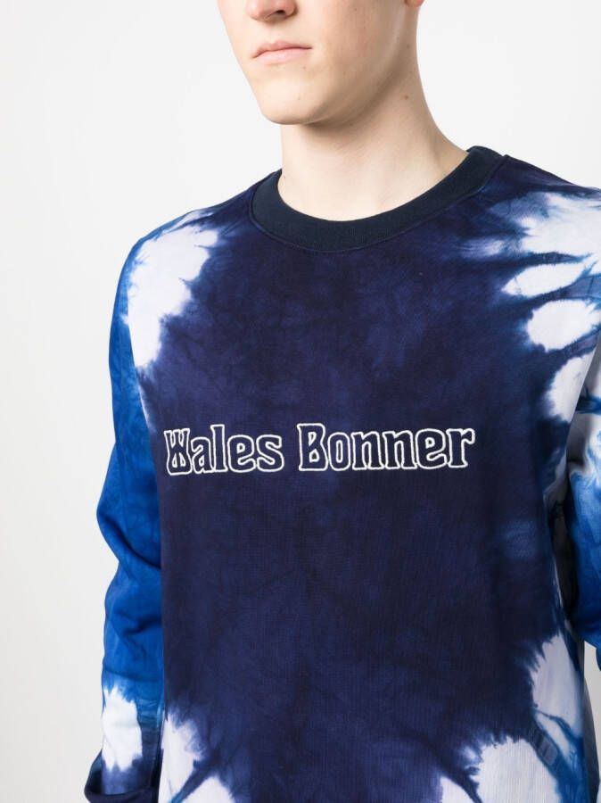 Wales Bonner Sweater met geborduurd logo Blauw