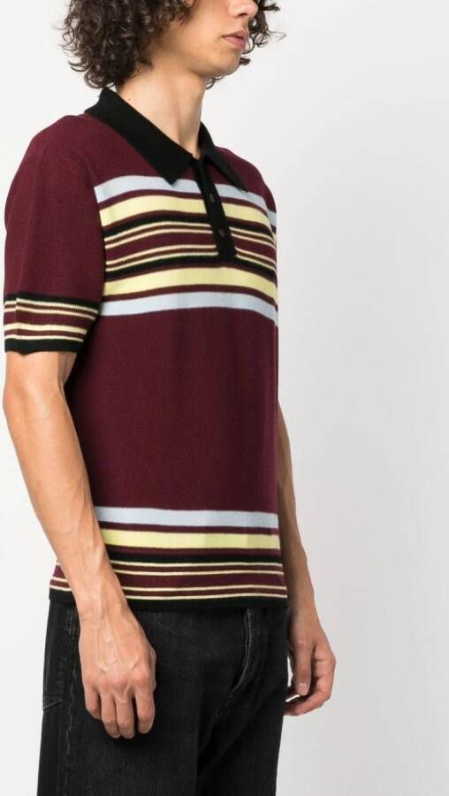 Wales Bonner Wander gestreept poloshirt Rood