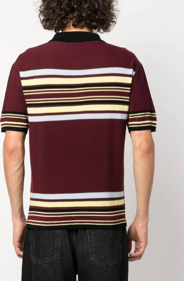 Wales Bonner Wander gestreept poloshirt Rood