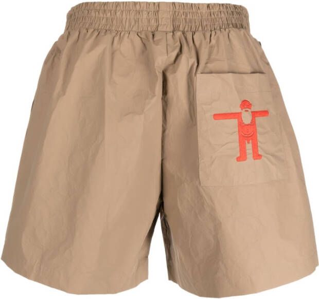 Walter Van Beirendonck Shorts met elastische taille Beige