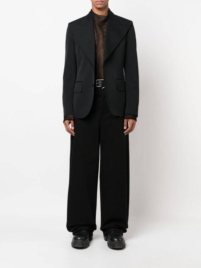 Walter Van Beirendonck Blazer met enkele rij knopen Zwart