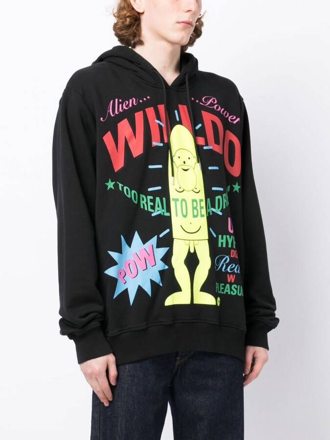 Walter Van Beirendonck Hoodie met tekst Zwart