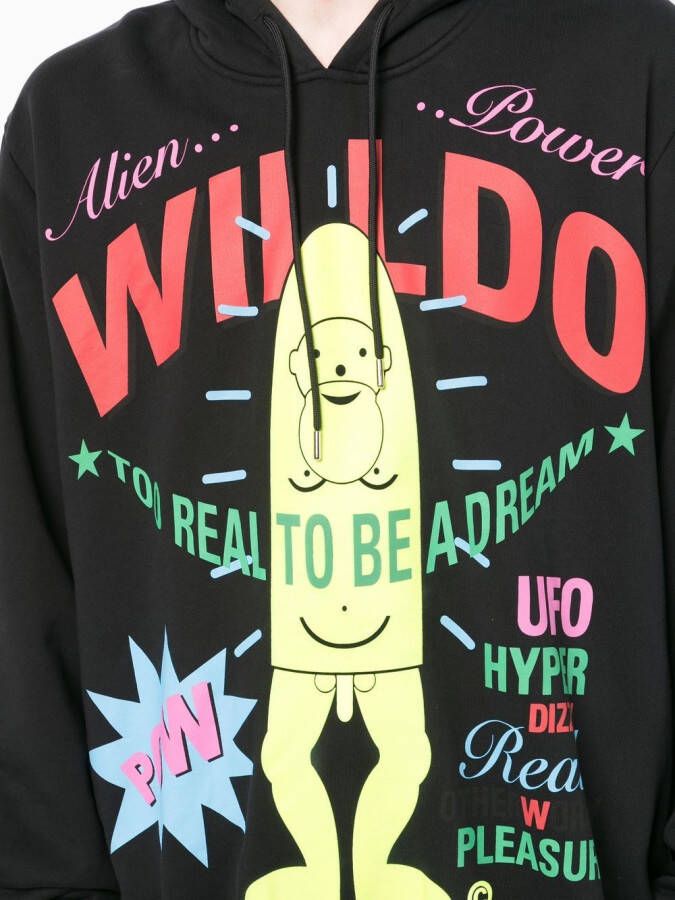 Walter Van Beirendonck Hoodie met tekst Zwart