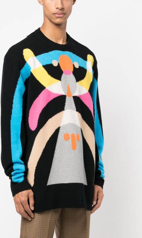 Walter Van Beirendonck Trui met abstracte print Zwart