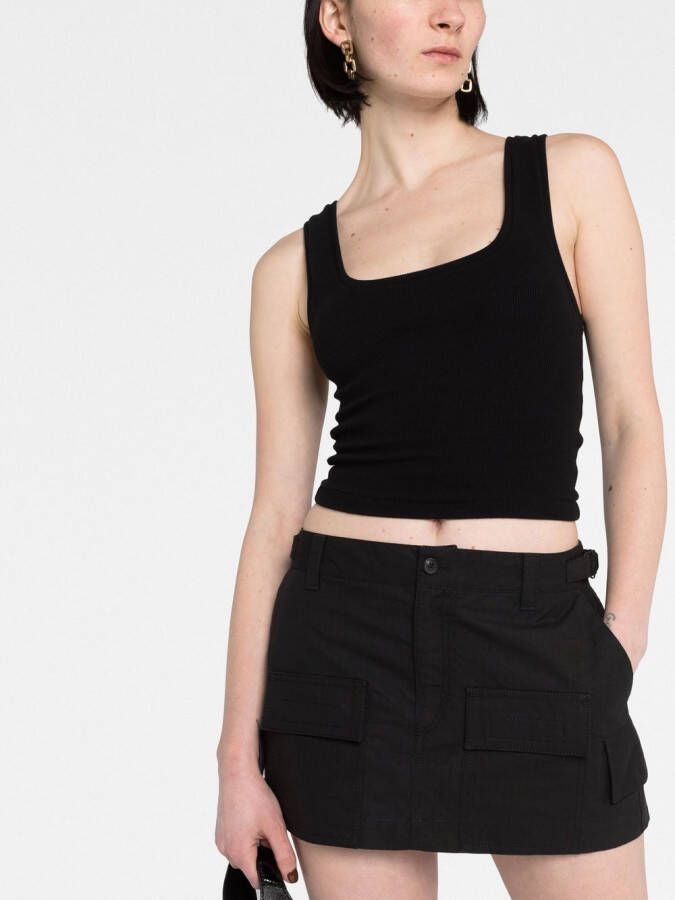 WARDROBE.NYC Black Cargo Pockets Mini Skirt Zwart