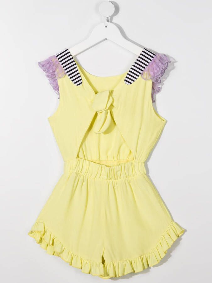 WAUW CAPOW by BANGBANG Playsuit met ruches Geel