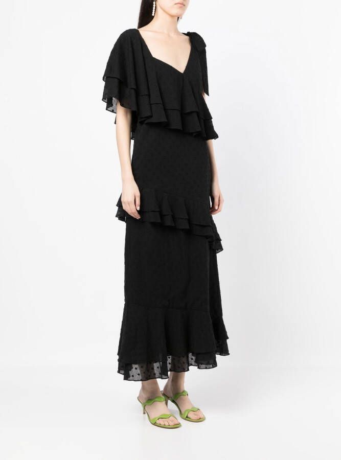 We Are Kindred Maxi-jurk met ruches Zwart