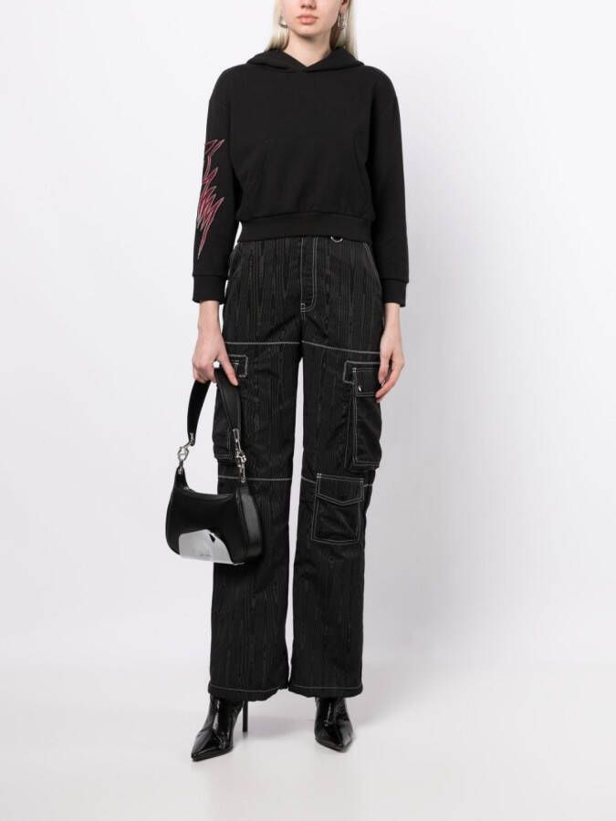 We11done Cropped hoodie Zwart