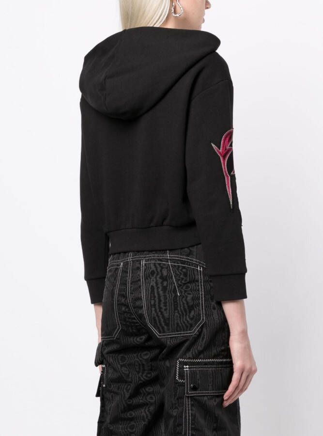 We11done Cropped hoodie Zwart