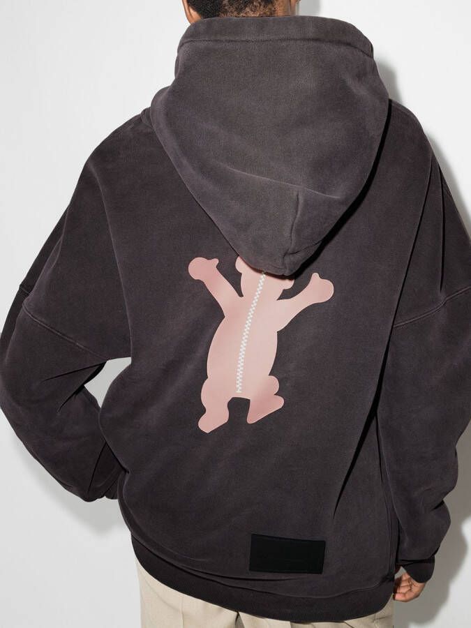 We11done Hoodie met teddybeerprint Paars