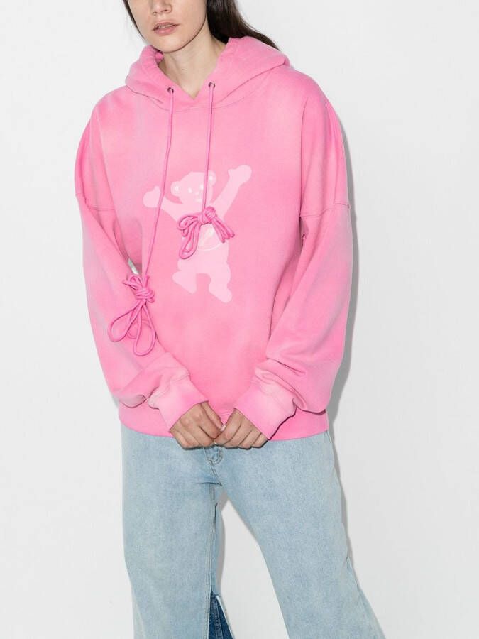 We11done Hoodie met teddybeerprint Roze