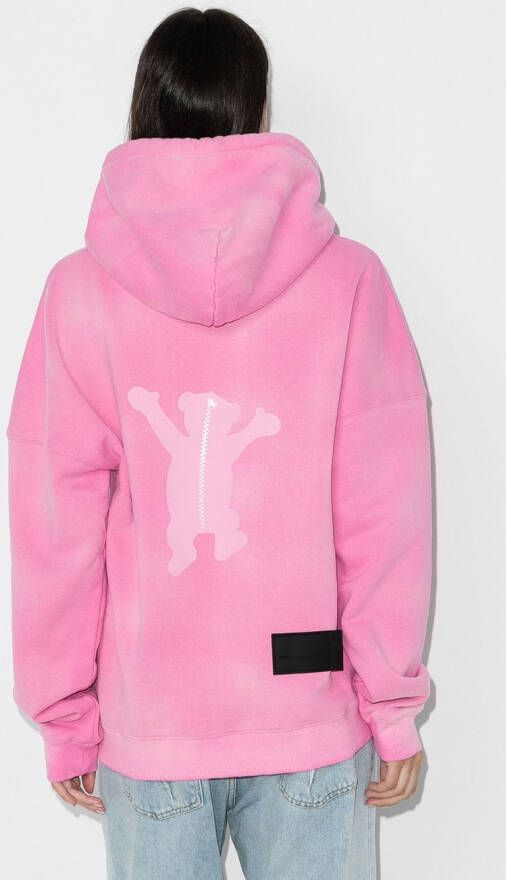 We11done Hoodie met teddybeerprint Roze