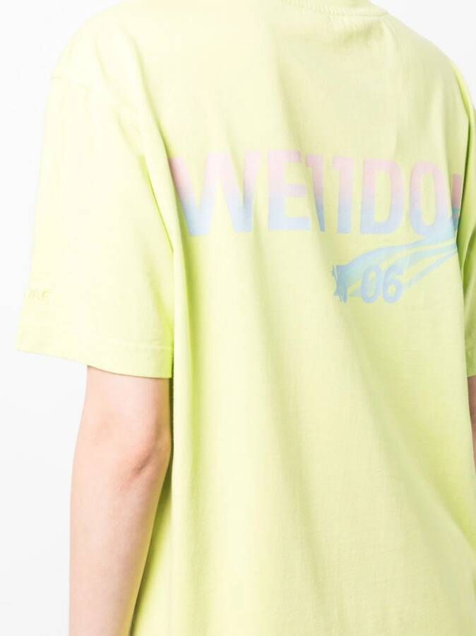 We11done T-shirt met logoprint Groen