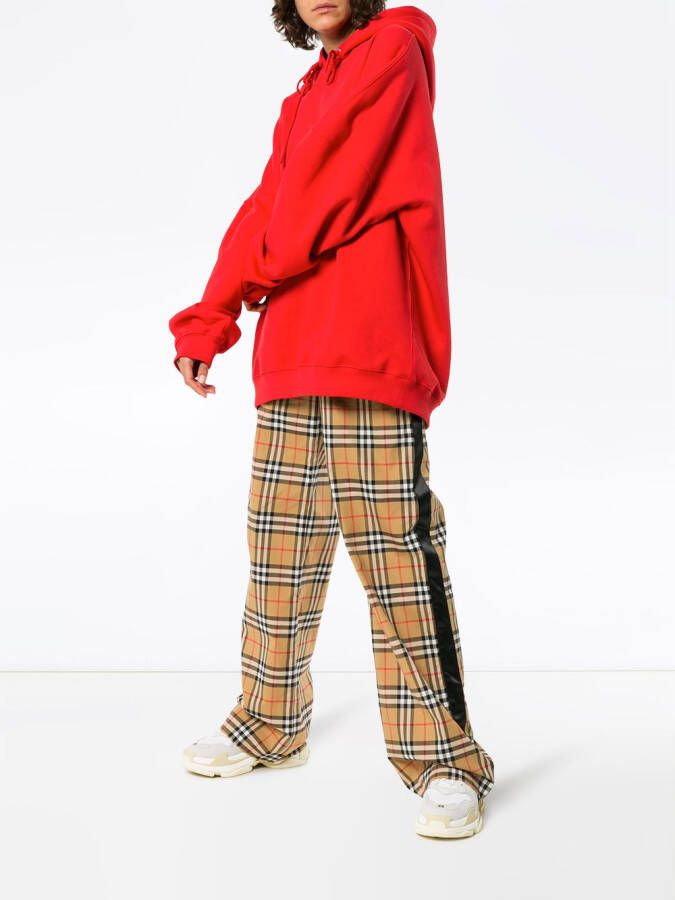 We11done oversized hoodie met logo patches Rood