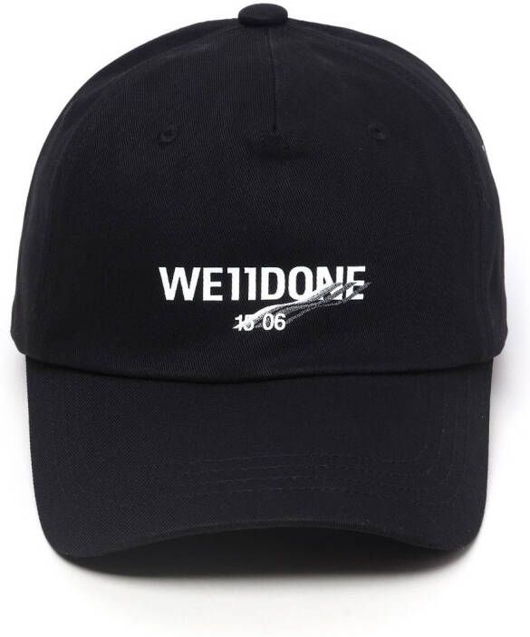 We11done Pet met logoprint Zwart