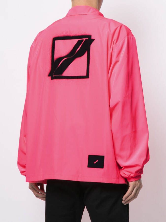 We11done Shirtjack met logoprint Roze