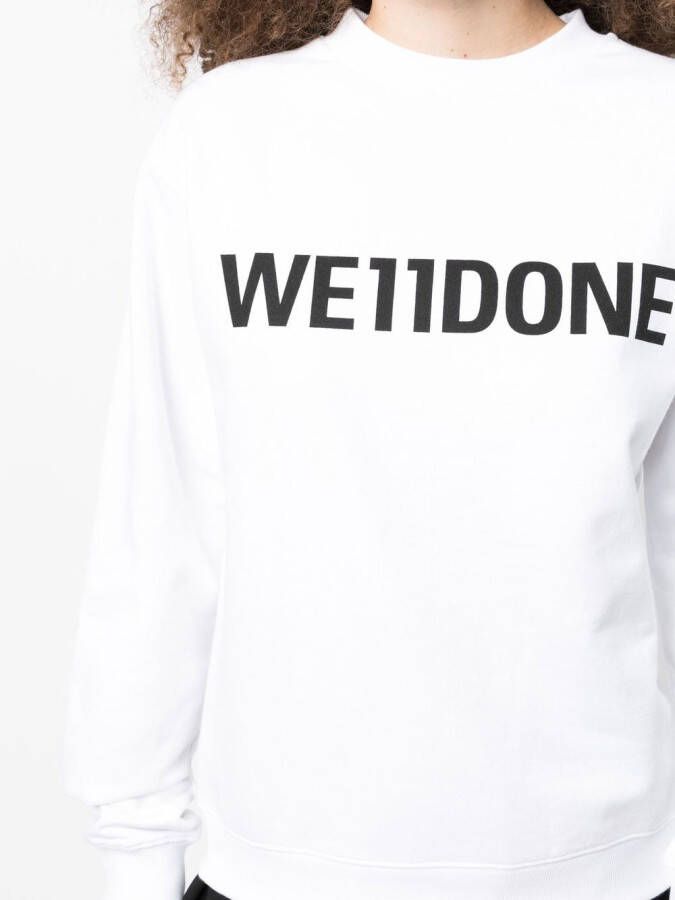 We11done Sweater met logoprint Wit