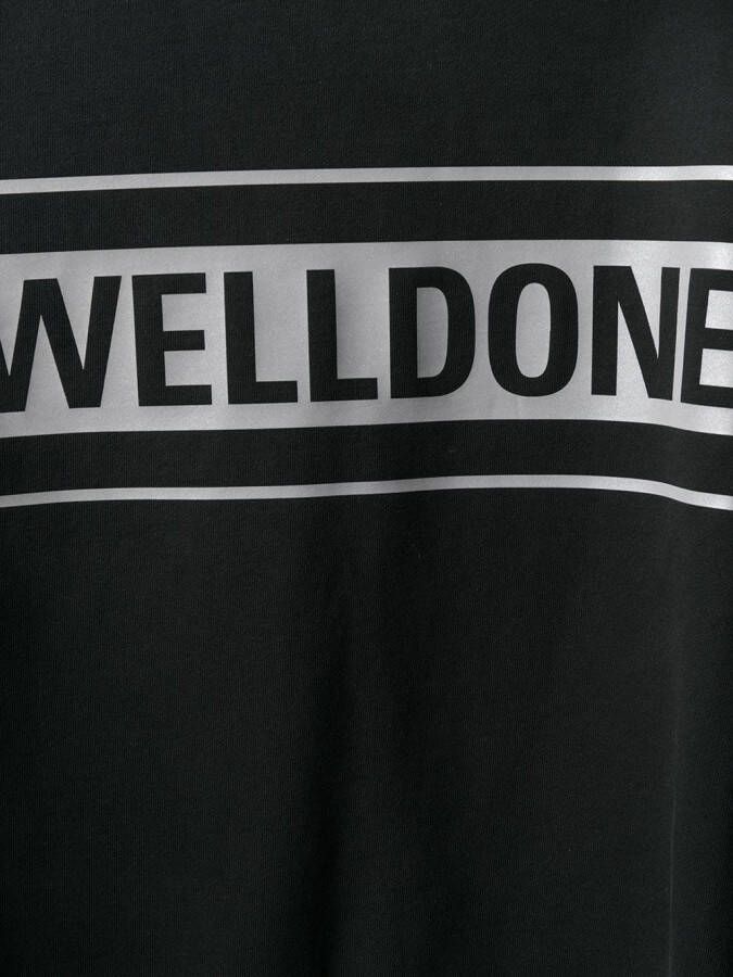 We11done Sweater met logoprint Zwart