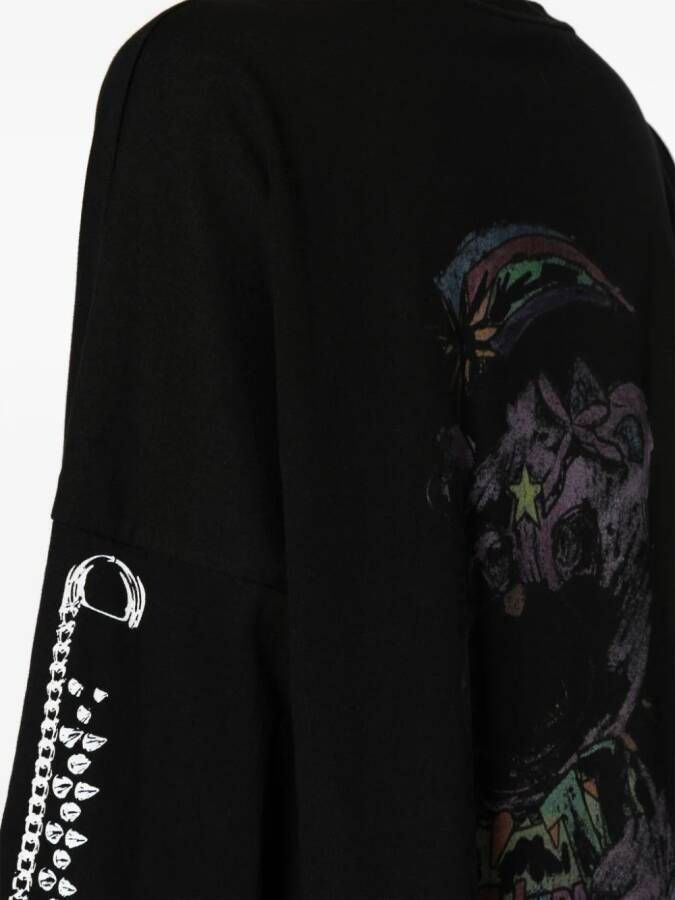 We11done Sweater met print Zwart
