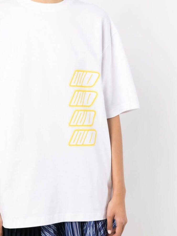 We11done T-shirt met grafische print Wit