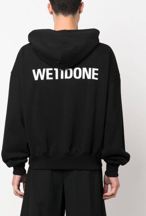 We11done Katoenen hoodie Zwart