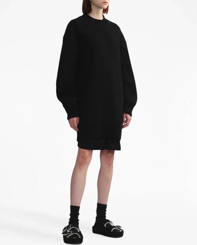 We11done Uitgesneden sweaterjurk Zwart