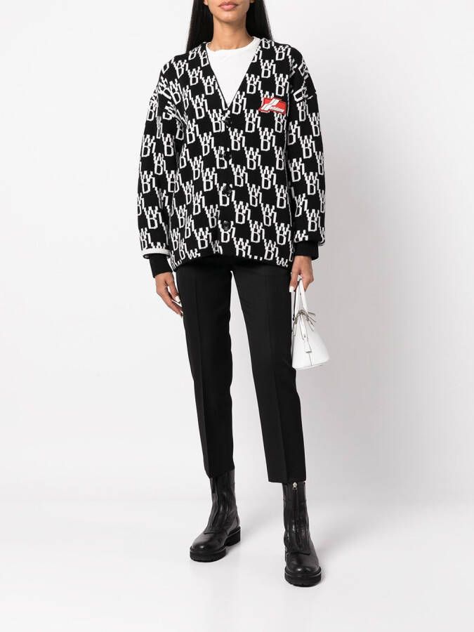 We11done Vest met monogram Zwart