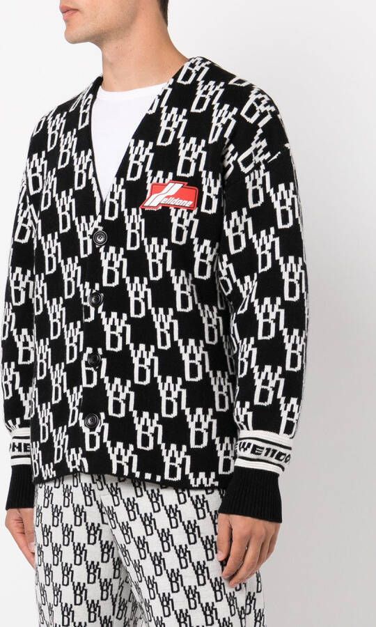 We11done Vest met monogram Zwart