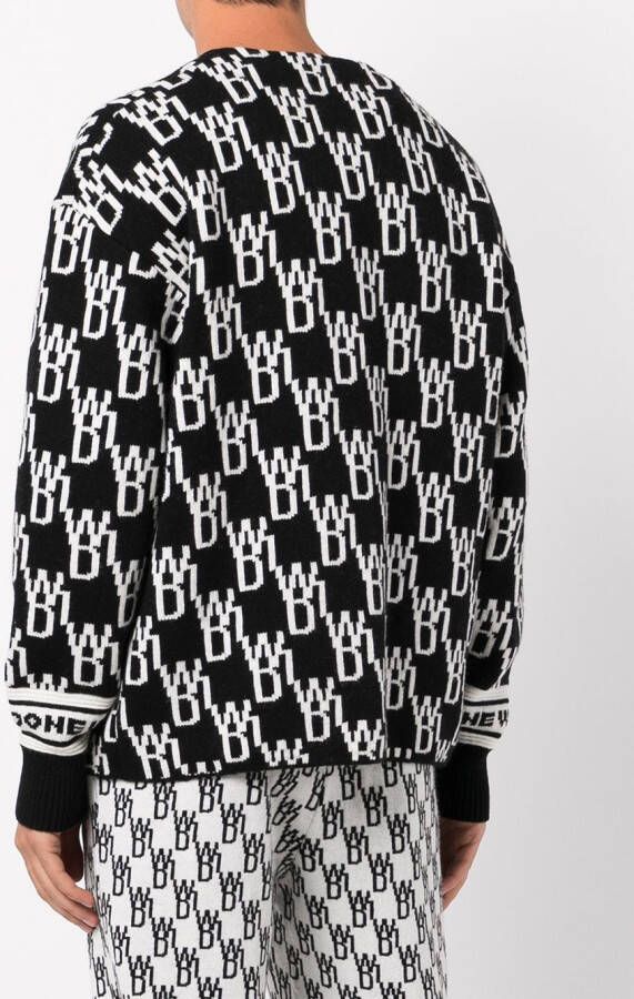 We11done Vest met monogram Zwart