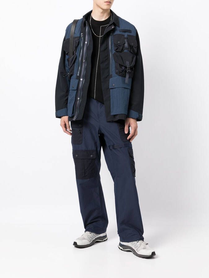 White Mountaineering Broek met meerdere zakken Blauw