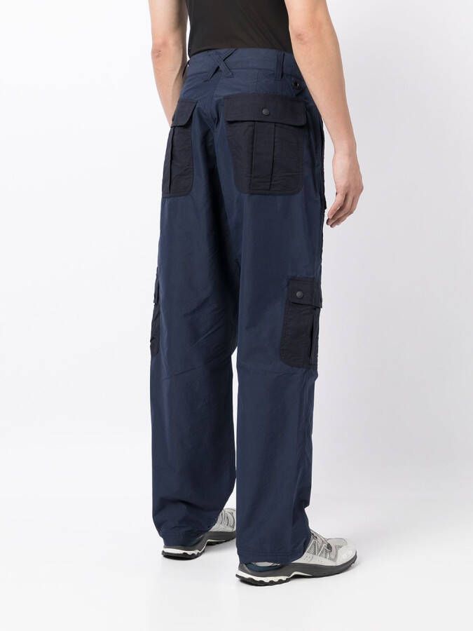 White Mountaineering Broek met meerdere zakken Blauw