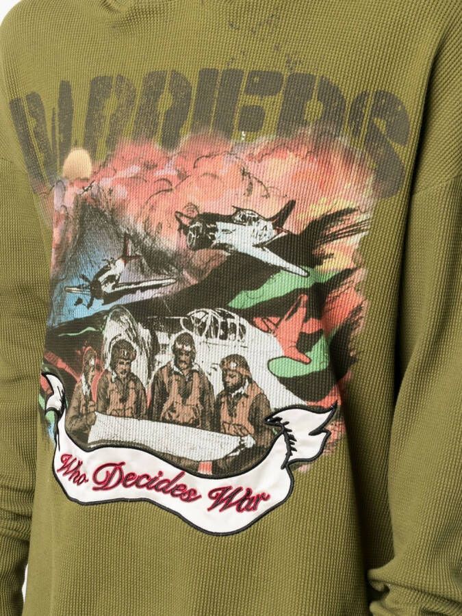 Who Decides War Hoodie met print Groen
