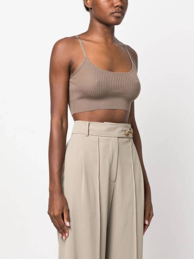 Wild Cashmere Carmen cropped top Bruin