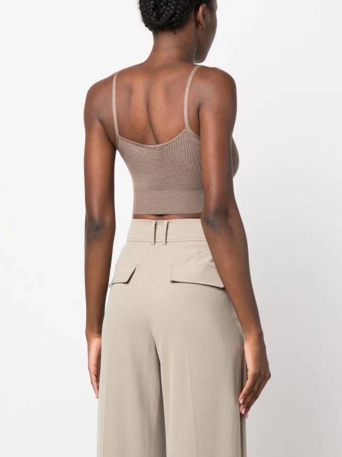 Wild Cashmere Carmen cropped top Bruin