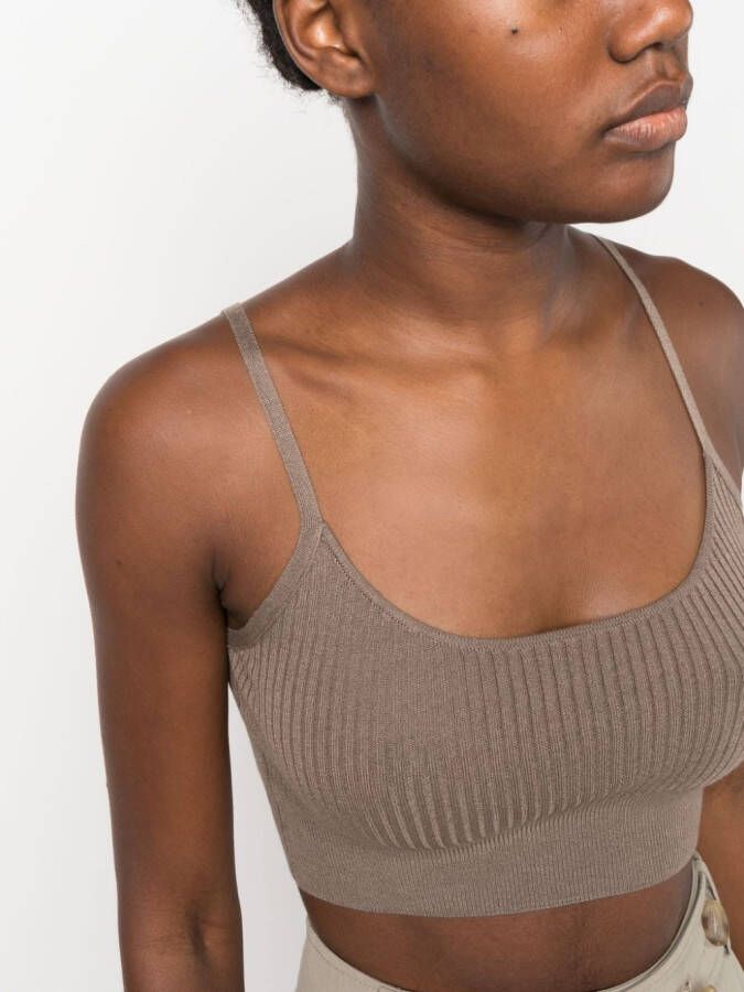 Wild Cashmere Carmen cropped top Bruin